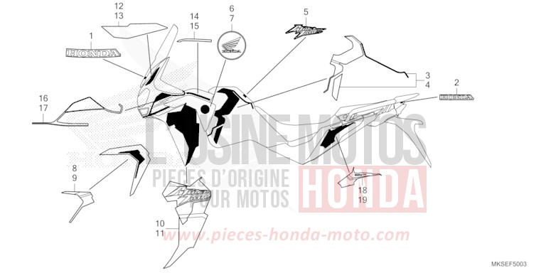 MARKE/STREIFEN (4) von Africa Twin Schaltgetriebe PEARL GLARE WHITE (NHB53H) von 2021